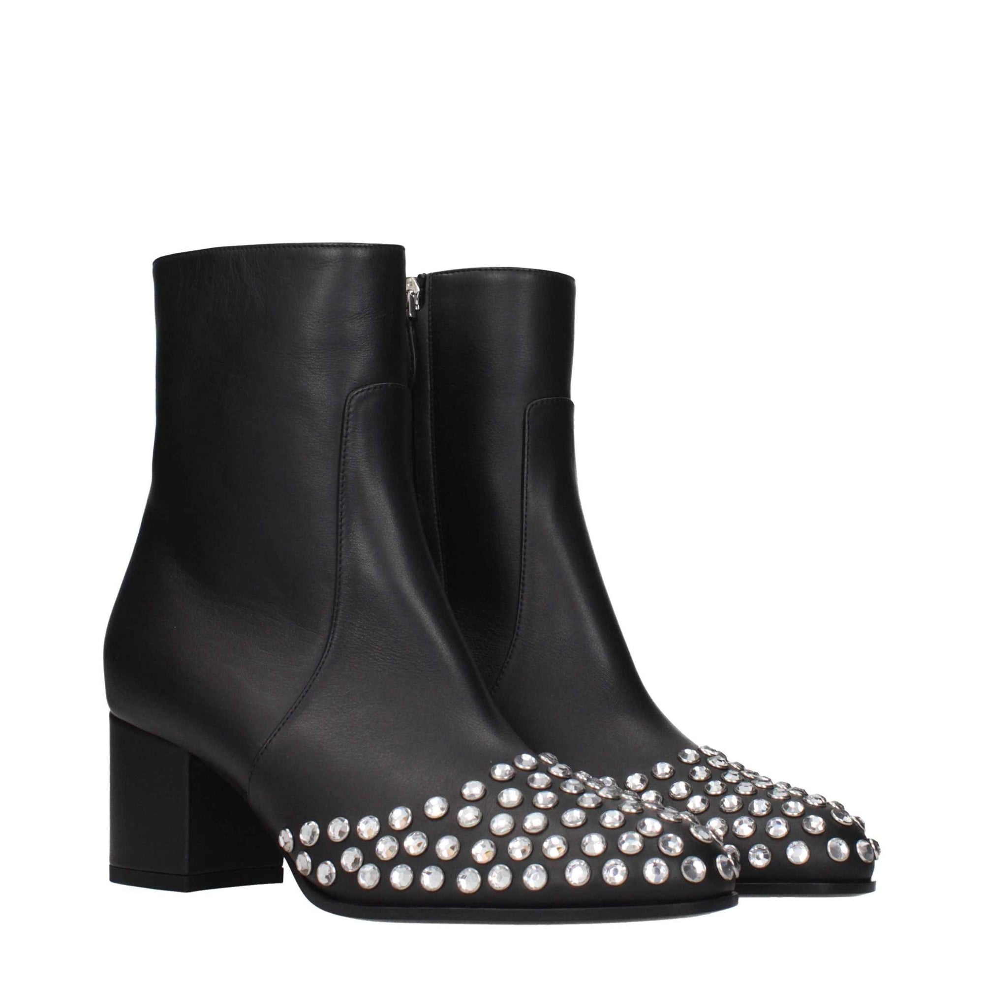 Alaïa Black Leather Ankle Boots