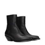 Celine Black Leather Ankle Boots