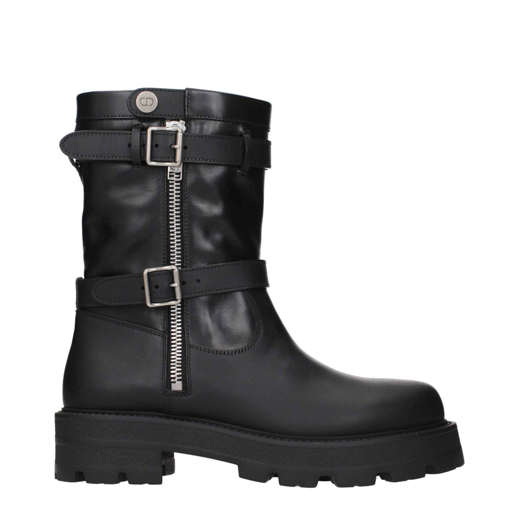 Christian Dior Black Leather Ankle Boots