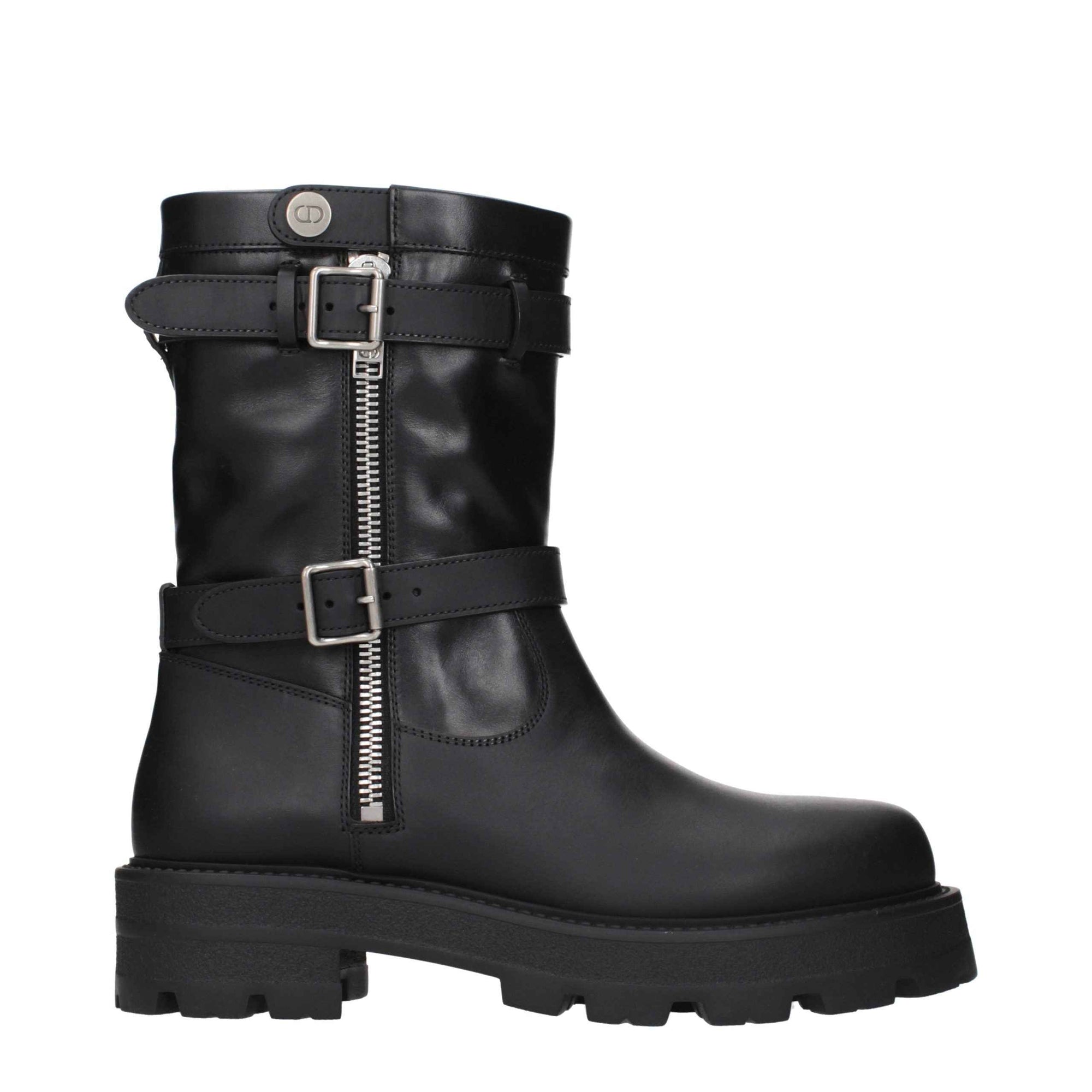 Christian Dior Black Leather Ankle Boots
