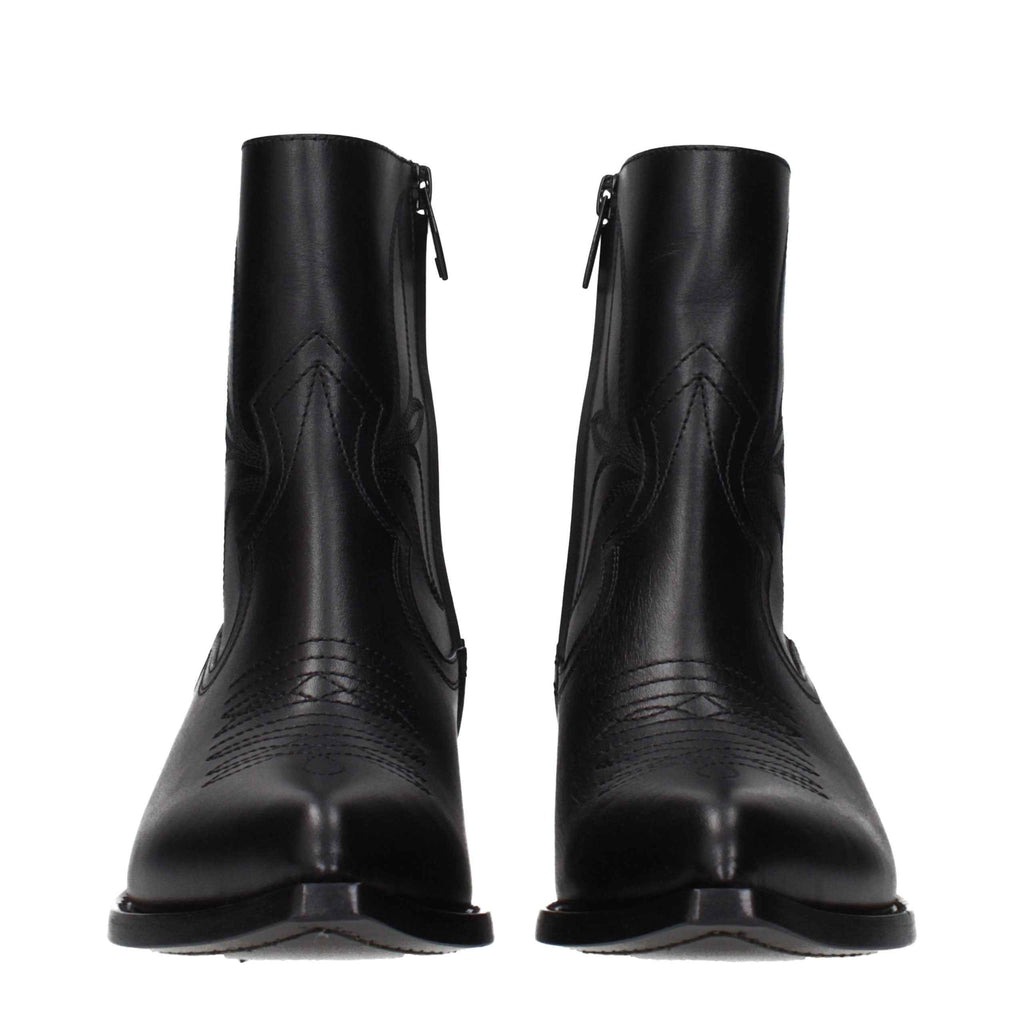 Celine Black Leather Ankle Boots