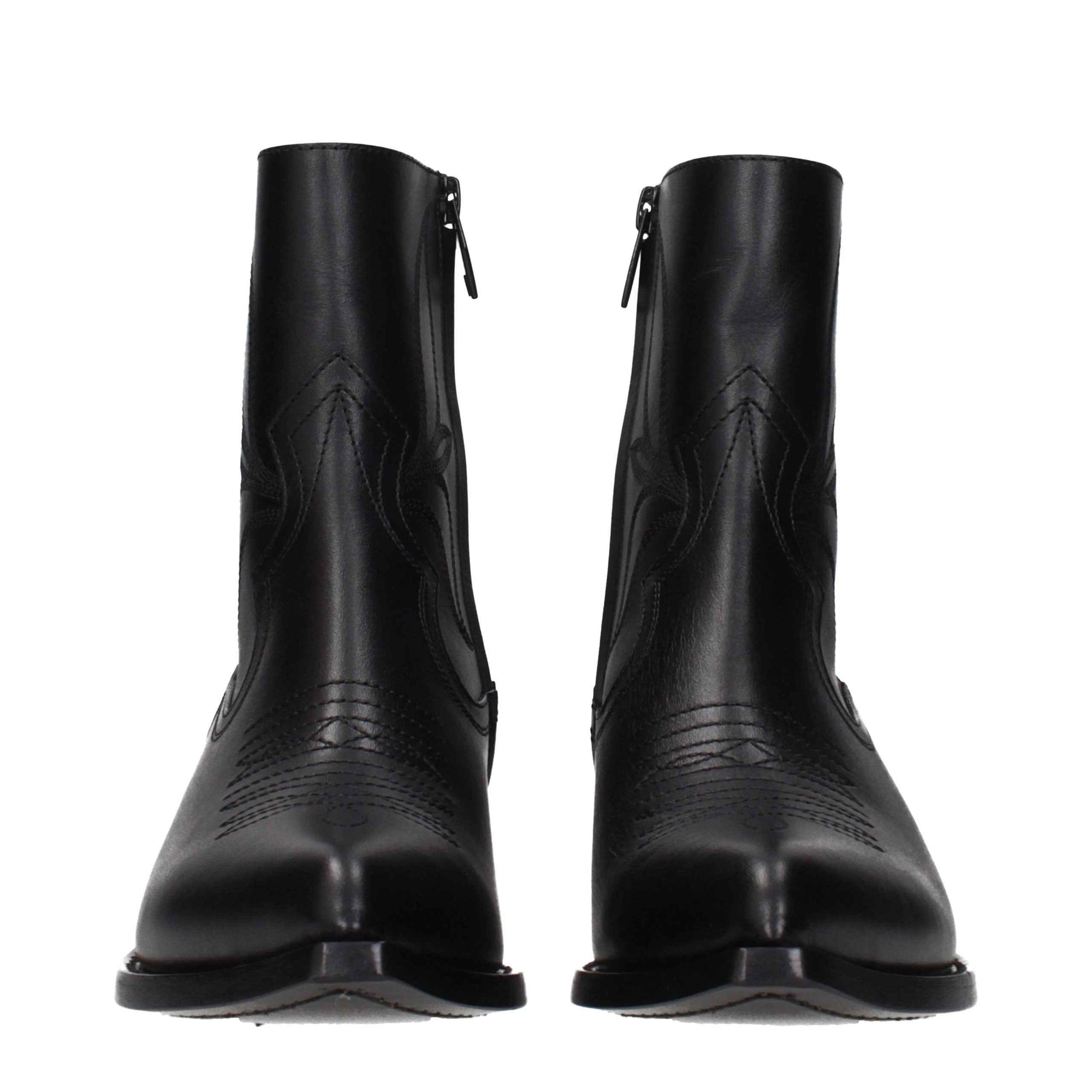 Celine Black Leather Ankle Boots