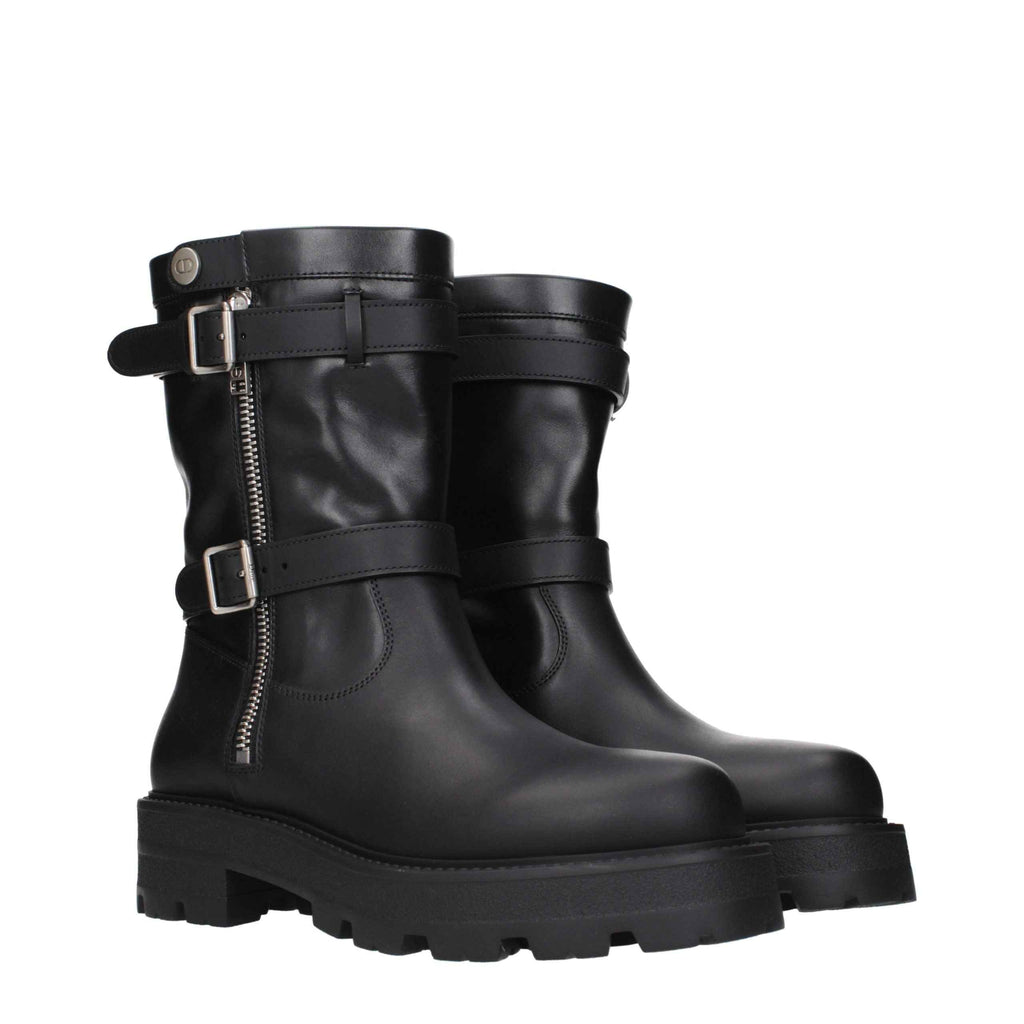 Christian Dior Black Leather Ankle Boots
