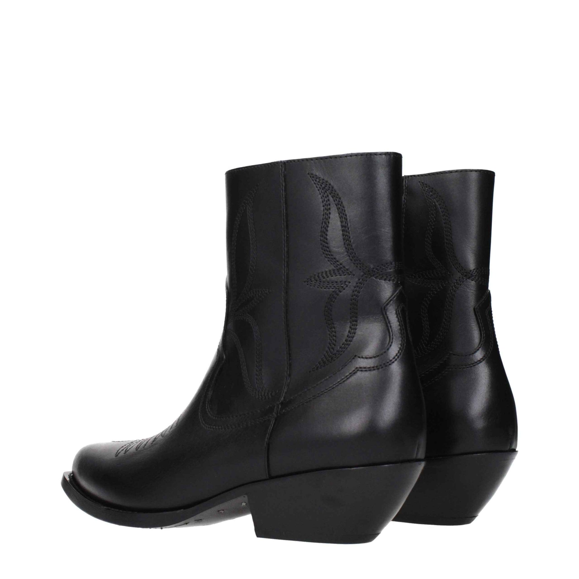 Celine Black Leather Ankle Boots