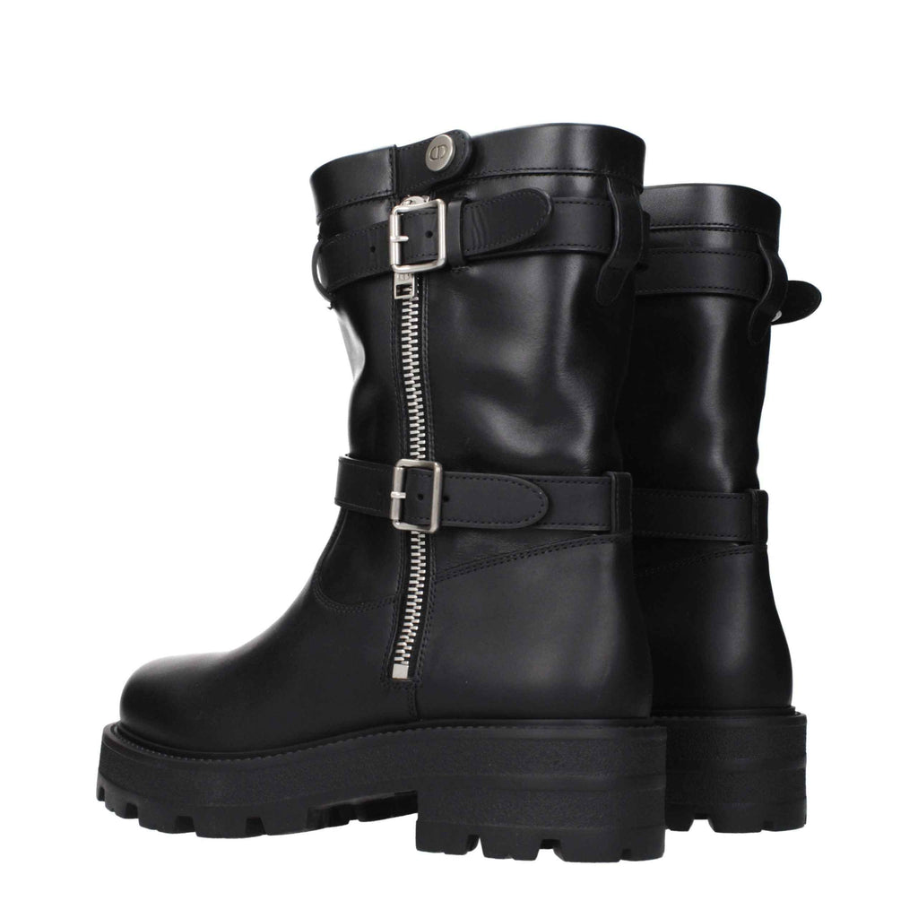 Christian Dior Black Leather Ankle Boots