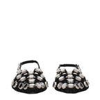 The Attico Black Leather Ballet Flats