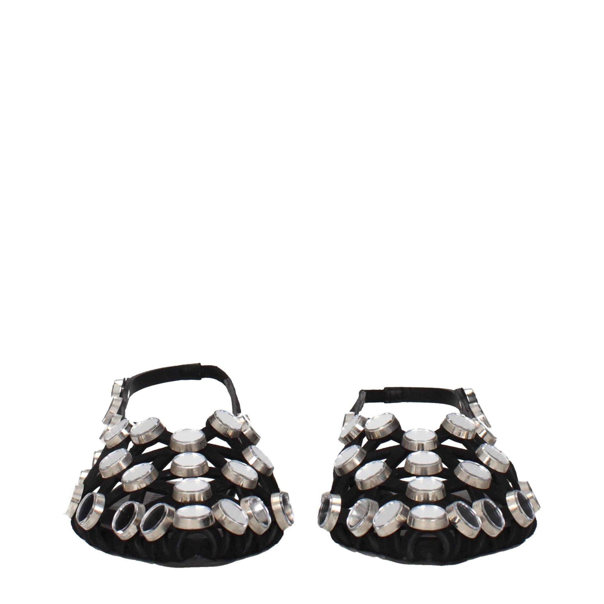 The Attico Black Leather Ballet Flats