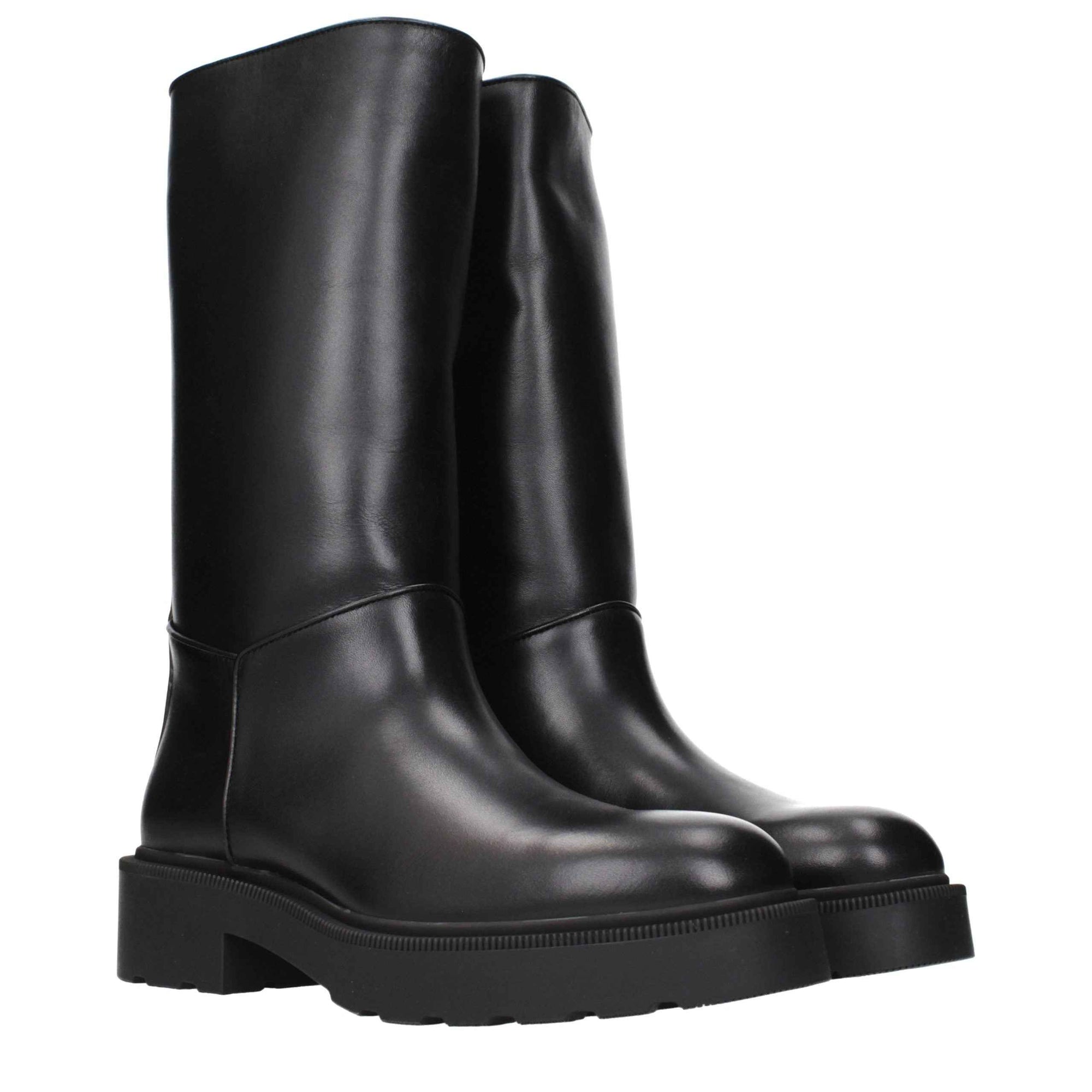The Row Black Leather Boots