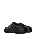 The Attico Black Leather Slippers
