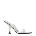 The Attico Gray Leather Stiletto Heel Sandals