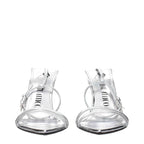 The Attico Gray Leather Stiletto Heel Sandals