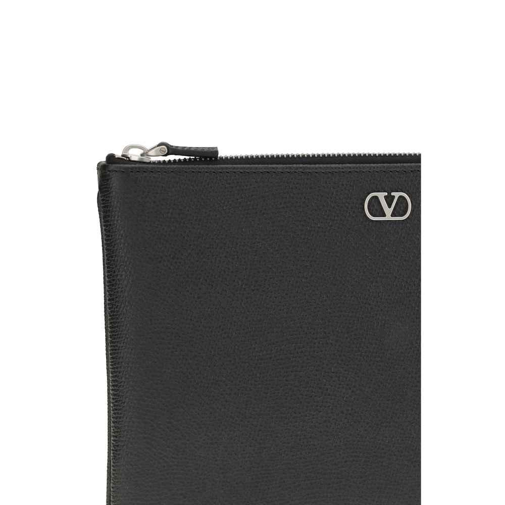 Valentino Garavani Black Calf Leather Bos Taurus Wallet