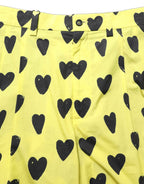 Dolce & Gabbana Yellow Cotton Heart Print Men Bermuda Shorts