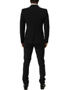 Dolce & Gabbana Black Wool Slim Fit Formal 2 Piece Men Suit