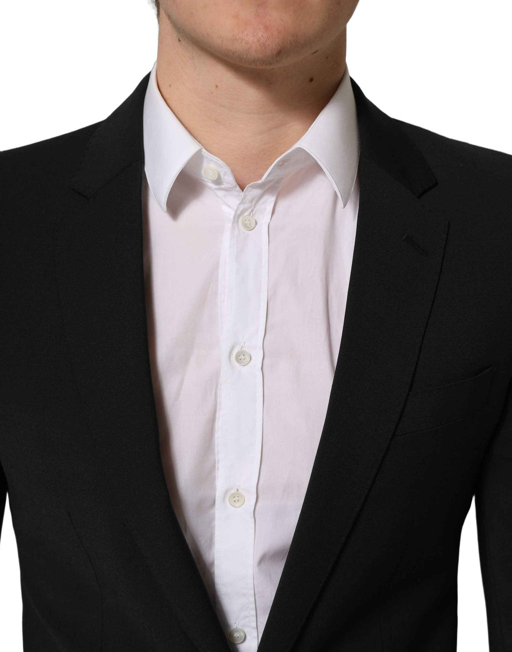 Dolce & Gabbana Black Wool Slim Fit Formal 2 Piece Men Suit