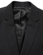 Dolce & Gabbana Black Wool Slim Fit Formal 2 Piece Men Suit