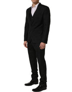 Dolce & Gabbana Black Stripes Slim Fit Formal 3 Piece Suit