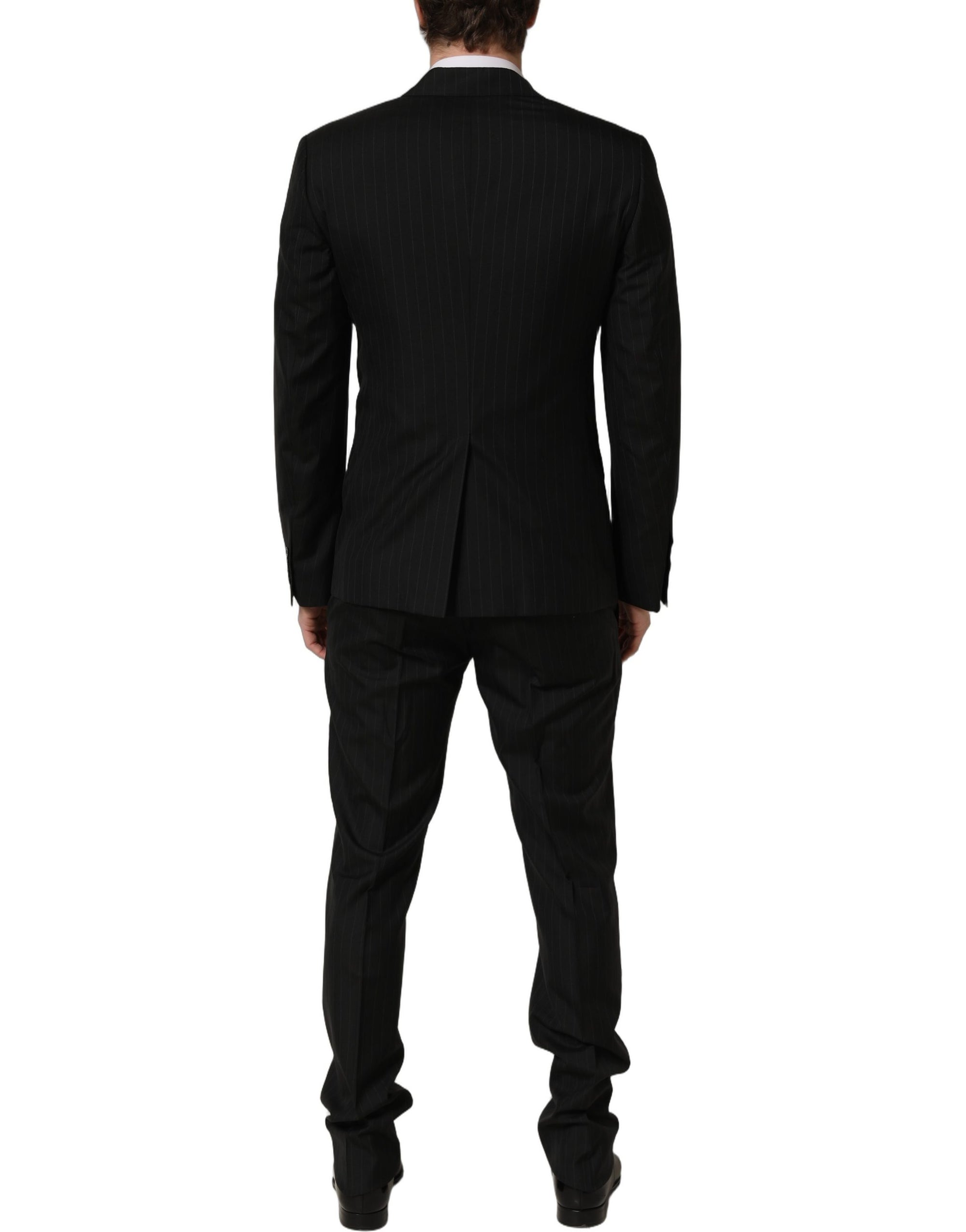 Dolce & Gabbana Black Stripes Slim Fit Formal 3 Piece Suit