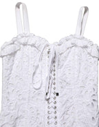 Dolce & Gabbana White Broderie Anglaise Cotton Mini Dress