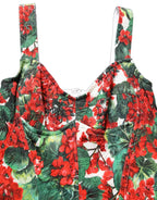 Dolce & Gabbana Multicolor Geranium Print A-line Mini Dress