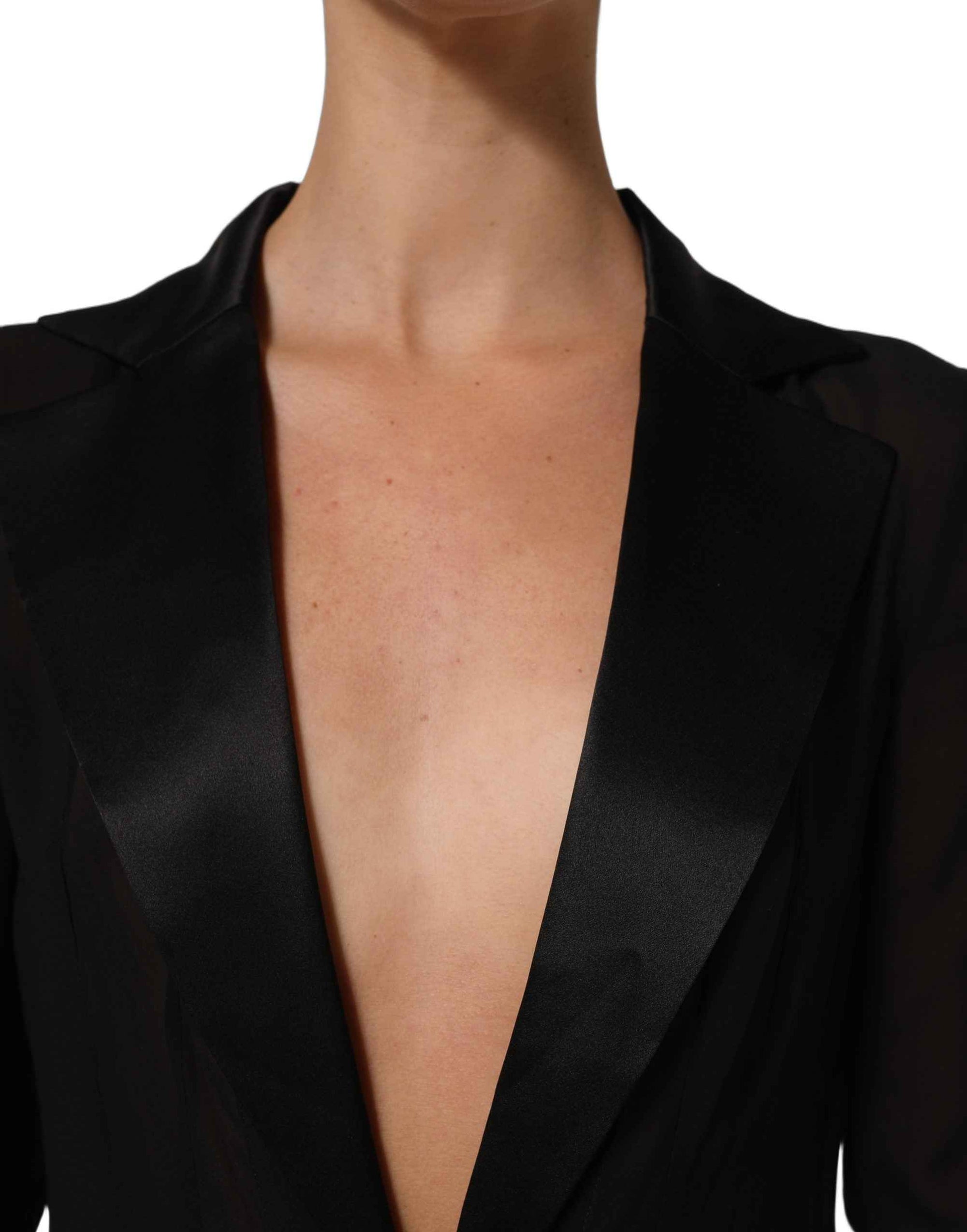 Dolce & Gabbana Black Silk Sheer Chiffon Long Maxi Dress