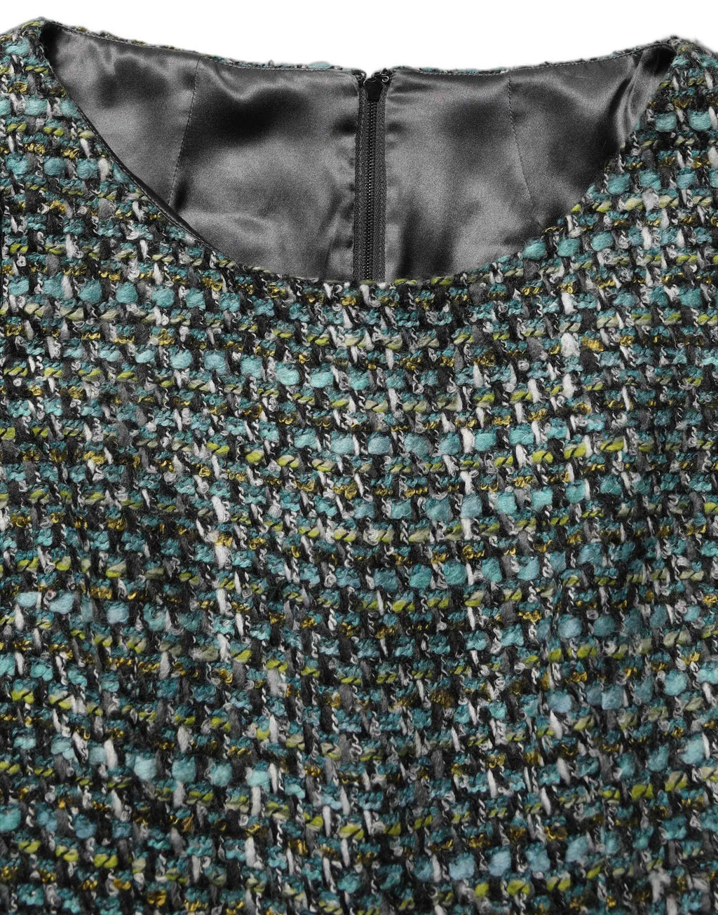 Dolce & Gabbana Multicolor Tweed Belted Babydoll Mini Dress