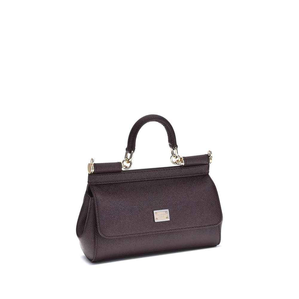 Dolce & Gabbana Purple Calf Leather Bos Taurus Handbag