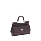 Dolce & Gabbana Purple Calf Leather Bos Taurus Handbag