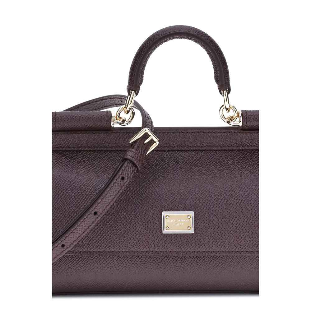 Dolce & Gabbana Purple Calf Leather Bos Taurus Handbag