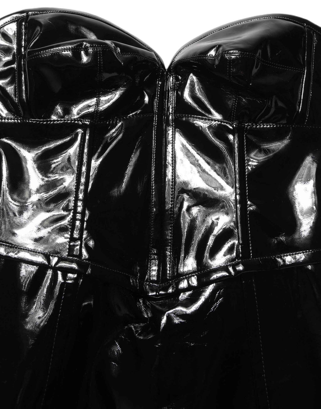 Dolce & Gabbana Black Patent Leather Corset Style Mini Dress