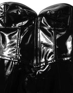 Dolce & Gabbana Black Patent Leather Corset Style Mini Dress