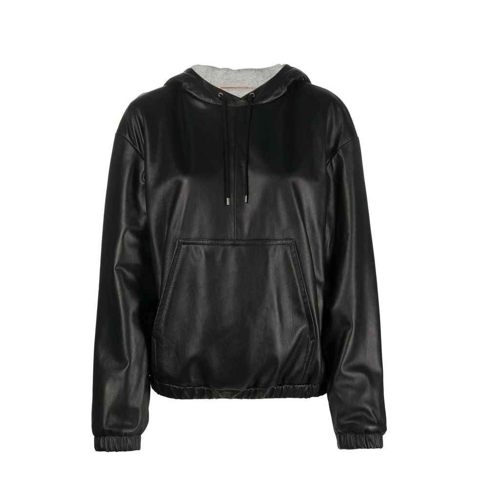 Saint Laurent Black Leather Tank Tops