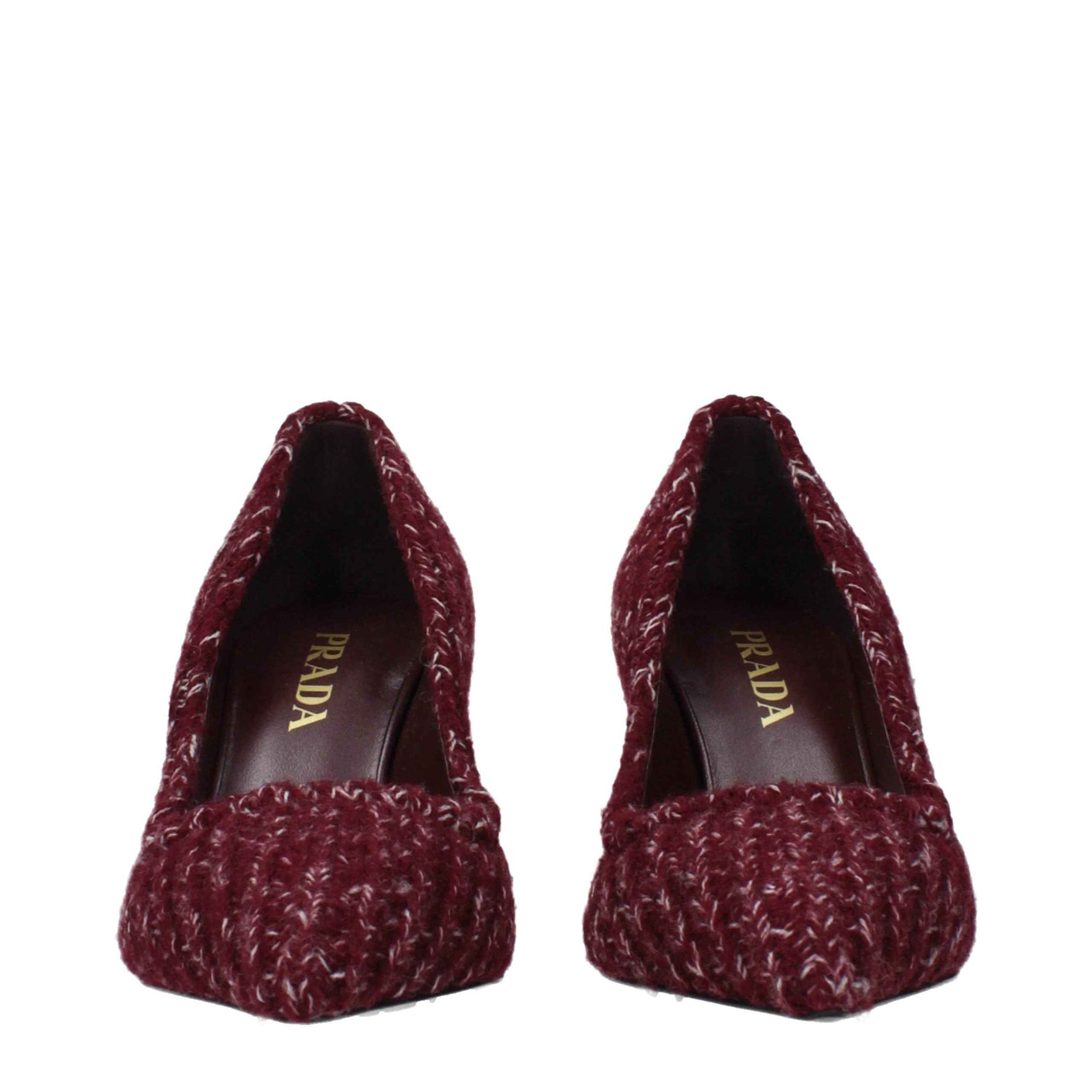Prada Red Fabric Mid Heel Pumps
