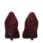Prada Red Fabric Mid Heel Pumps