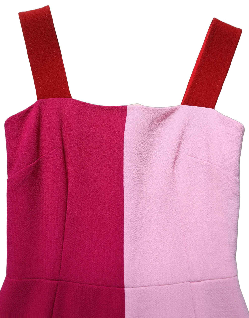 Dolce & Gabbana Two Tone Pink Wool Sleeveless Midi Dress