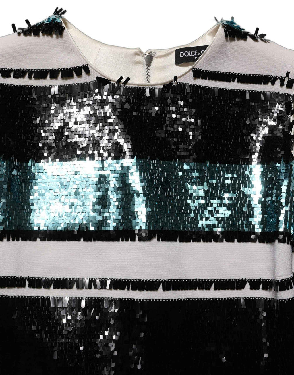 Dolce & Gabbana Multicolor Sequined Sleeveless Shift Dress