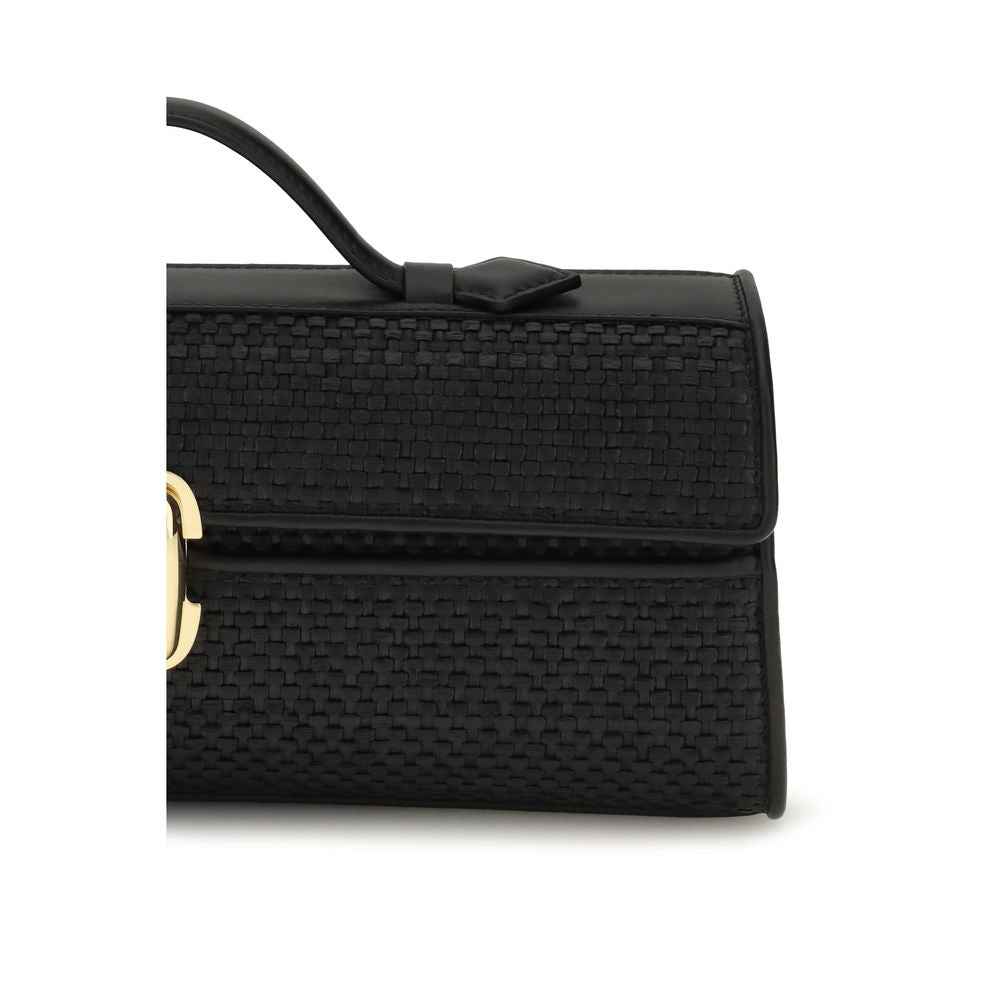 Savette Black Raffia Handbag