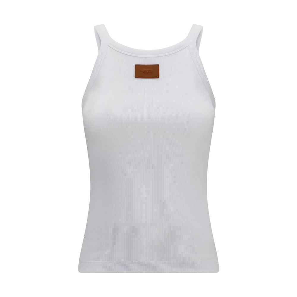 Fendi White Cotton Tank Tops