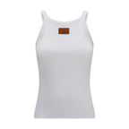 Fendi White Cotton Tank Tops