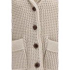 Brunello Cucinelli Beige Cotton Cardigan