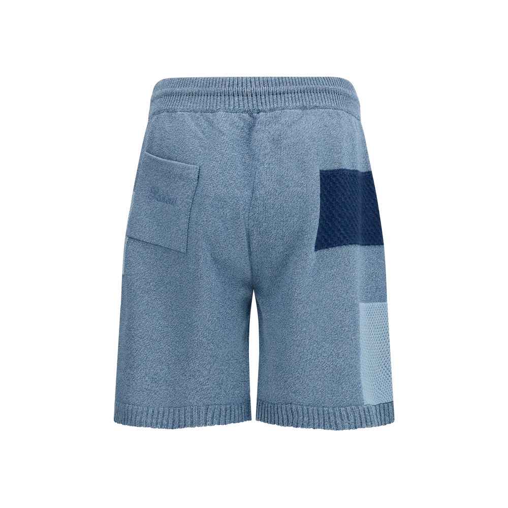 Laneus Blue Cotton Bermuda Shorts