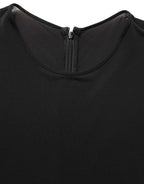 Dolce & Gabbana Black Cotton Long Sleeves Sheath Maxi Dress