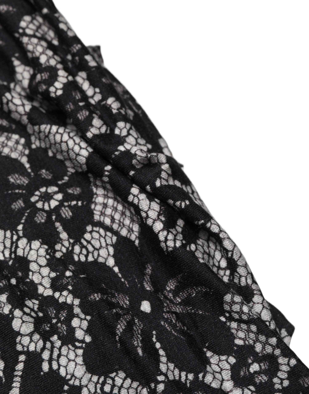 Dolce & Gabbana Black White Floral Lace Sleeveless Midi Dress