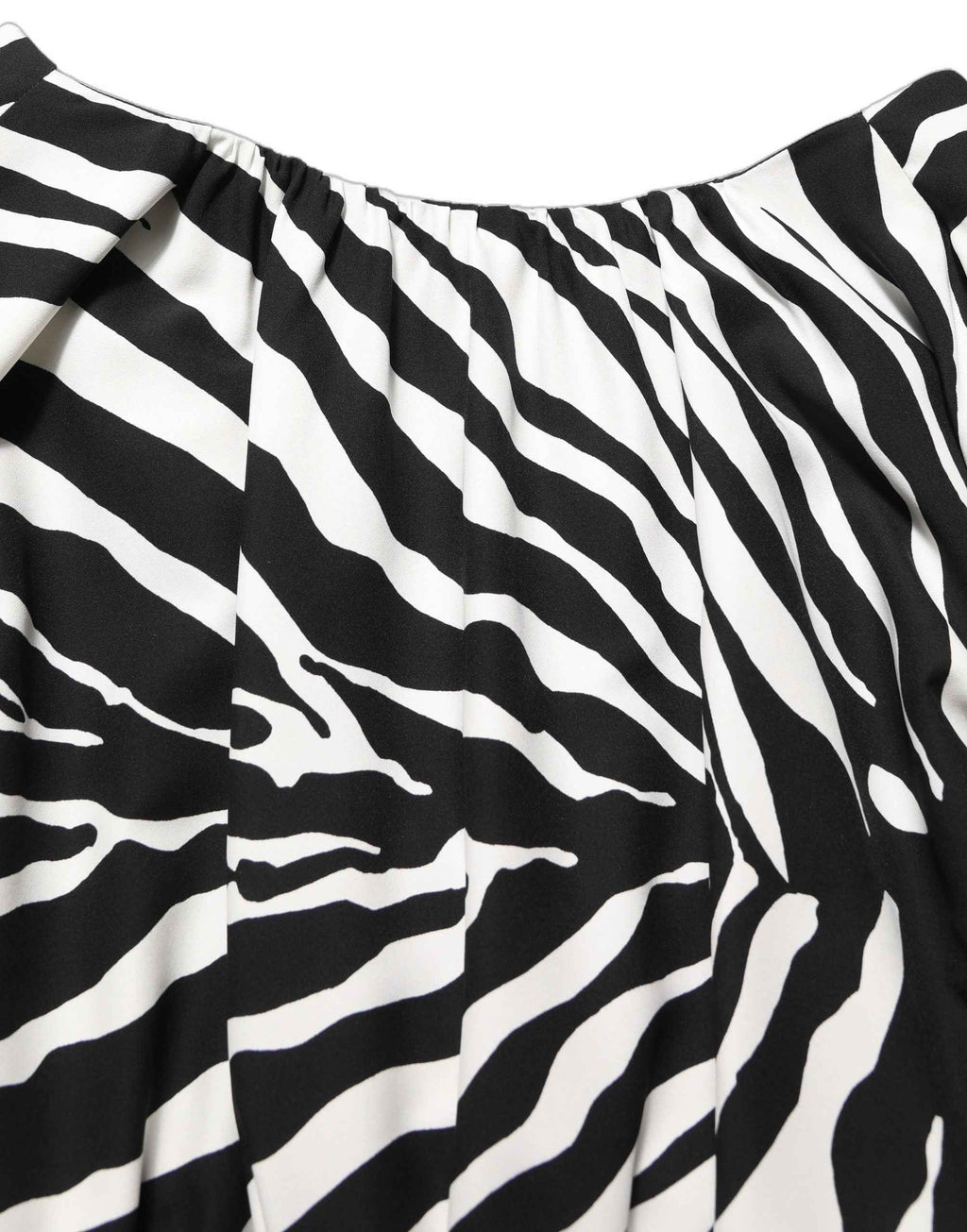 Dolce & Gabbana Black White Zebra Ruched Silk Mini Dress