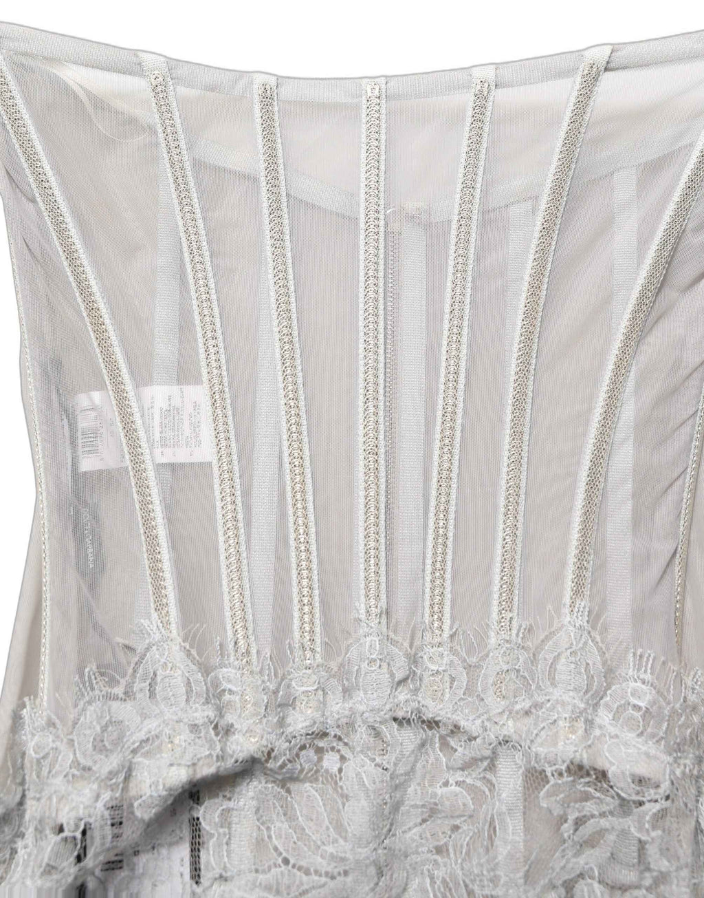 Dolce & Gabbana Gray Lace Corset Style Bodice Maxi Dress
