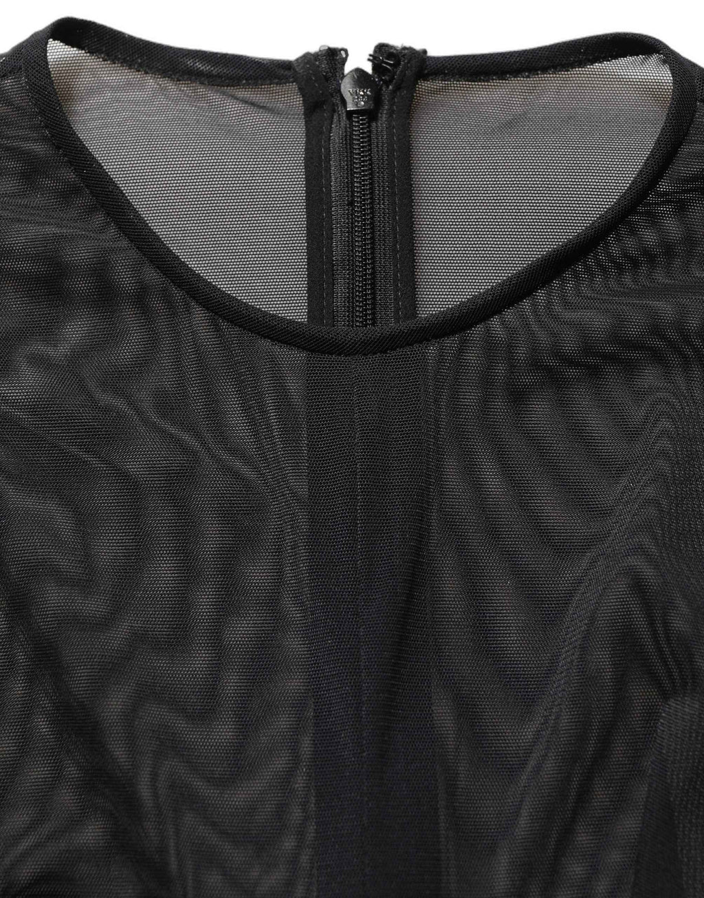 Dolce & Gabbana Black Long Sleeve Sheer Fitted Maxi Dress