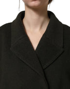 Dolce & Gabbana Dark Green Double Breasted Peacoat Jacket