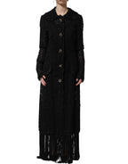 Dolce & Gabbana Black Embellished Guipure Lace Coat Jacket