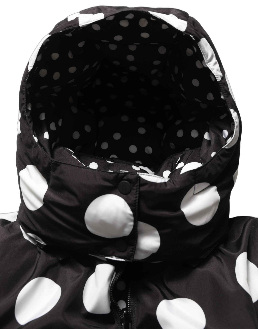 Dolce & Gabbana Black White Polka Dot Hooded Blouson Jacket