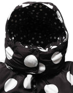 Dolce & Gabbana Black White Polka Dot Hooded Blouson Jacket